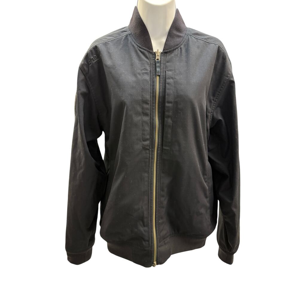 5.11 tactical Men L Long Sleeve Full Zip Mock Neck Black bomber Jacket